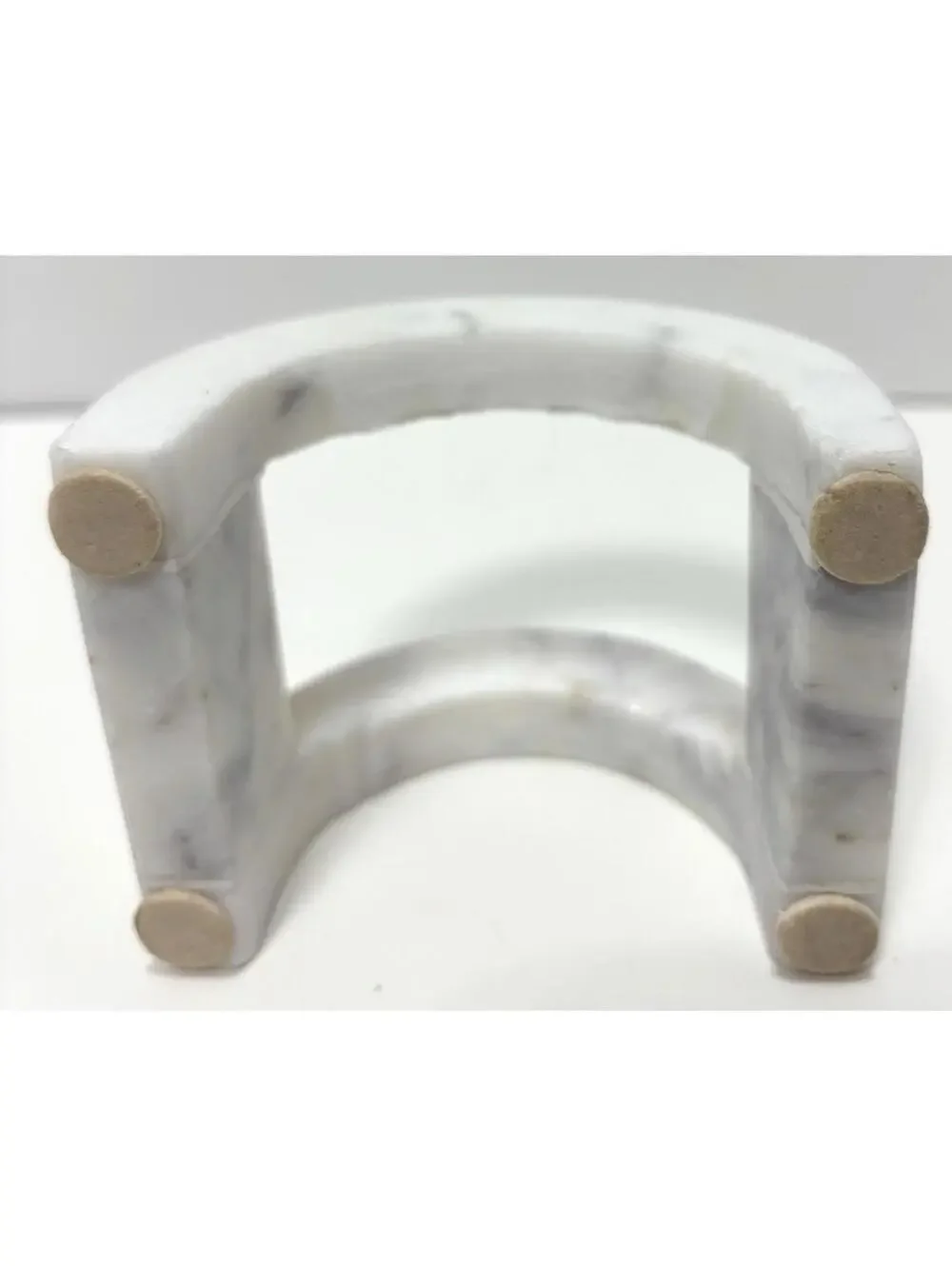 White Grey Marble Coaster Holder Modern Stone Look Home Decor Organizer Only